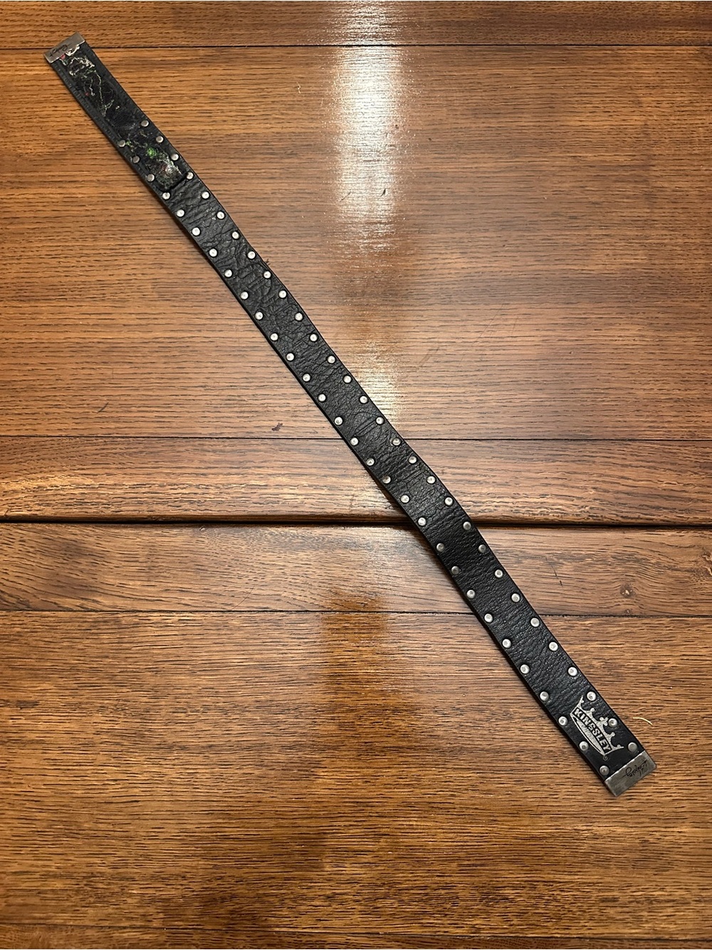 ⭐️ Kingsley Black Studded Leather Velcro Belt/Strap Very Small Circumference